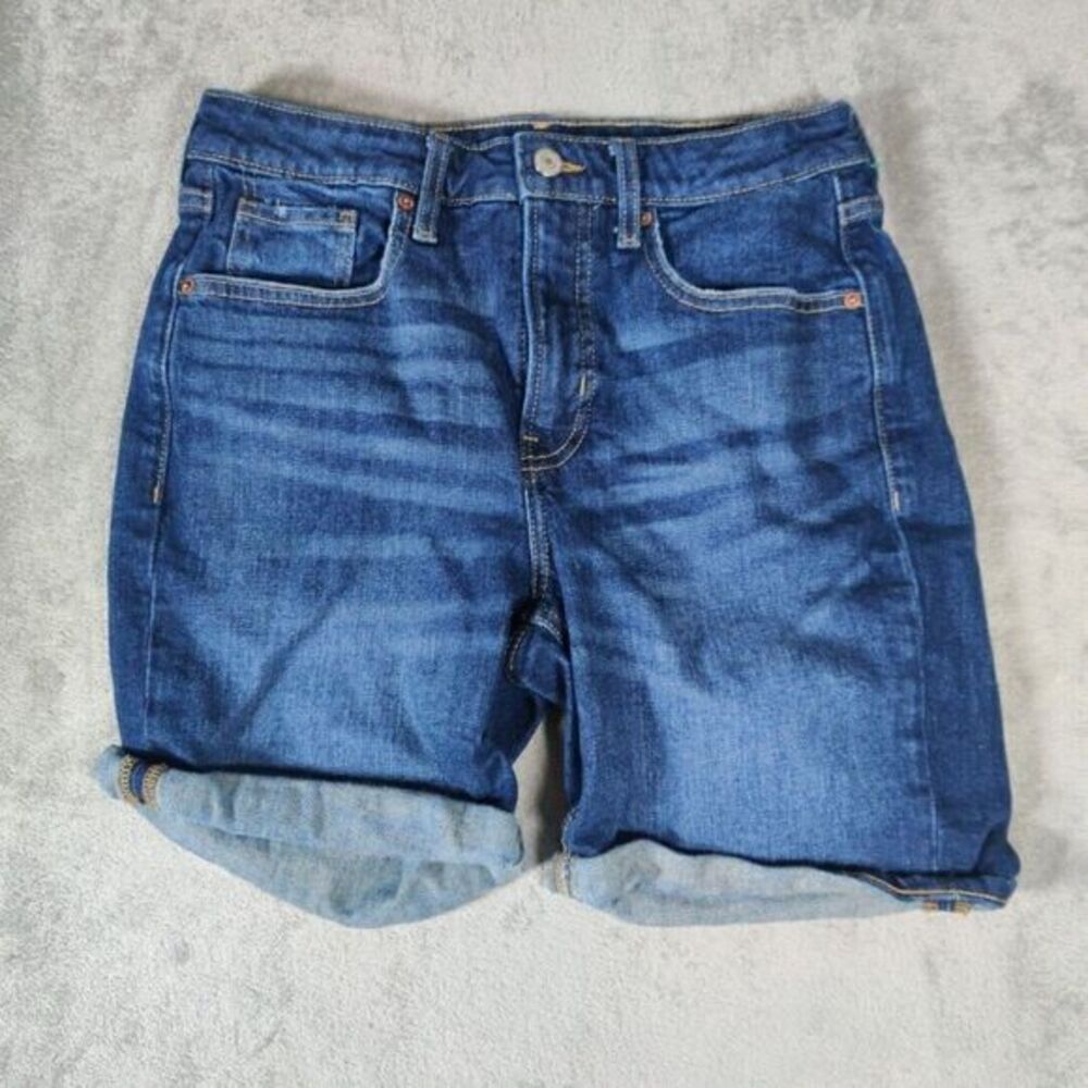 Old Navy Jean Shorts Womens 6 Blue Denim High Rise O.G. Straight‎  Distressed